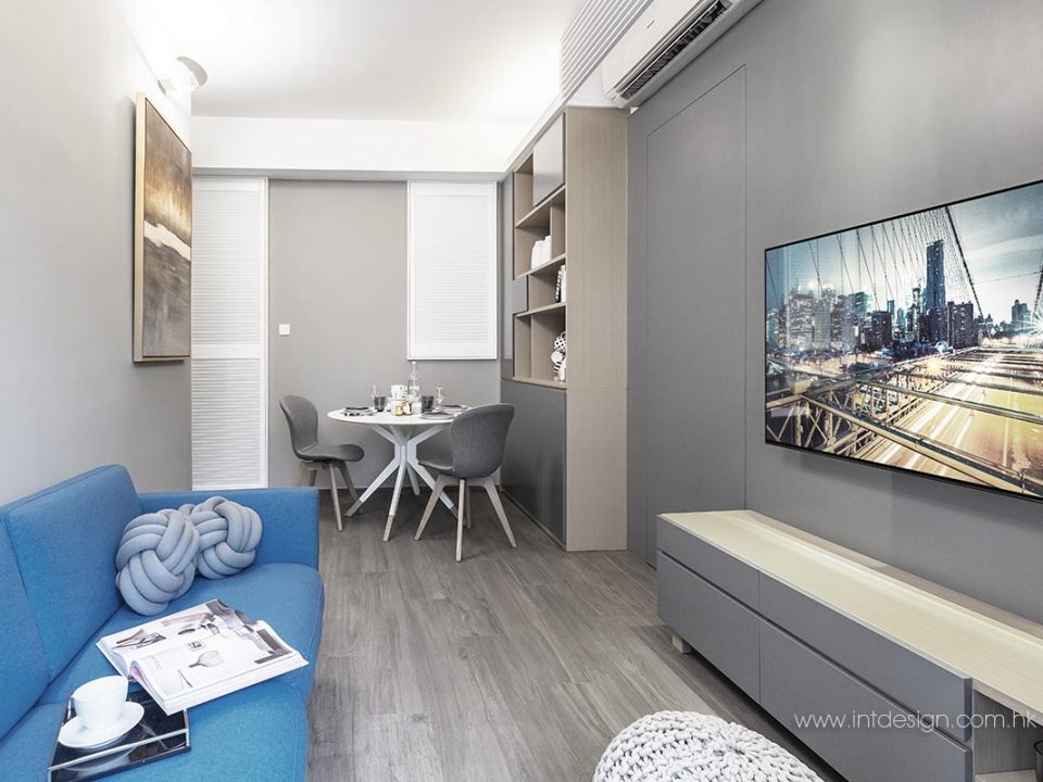 Artemide Mesmeri wall lamp installed in Double Cove Starview Prime's Living Room