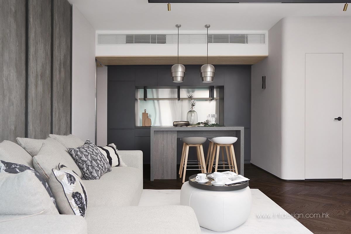 The Harbourside's Living Room and Pantry Interior Design